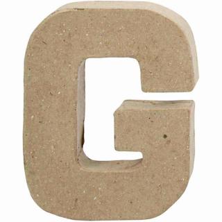 Litera "G", 3D, din papier-mache, 10cm
