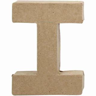 Litera "I", 3D, din papier-mache, 10cm