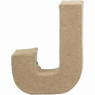 Litera "J", 3D, din papier-mache, 10cm