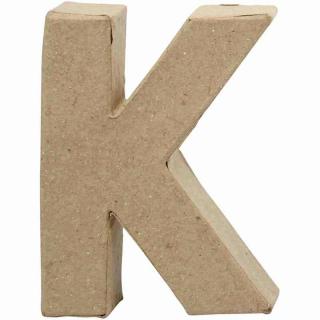 Litera "K", 3D, din papier-mache, 10cm