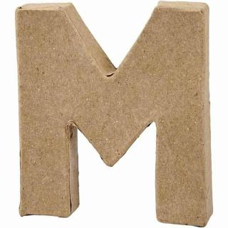 Litera "M", 3D, din papier-mache, 10cm