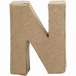 Litera "N", 3D, din papier-mache, 10cm