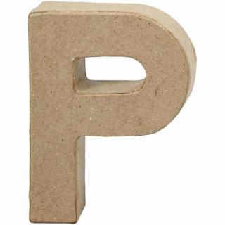 Litera "P", 3D, din papier-mache, 10cm
