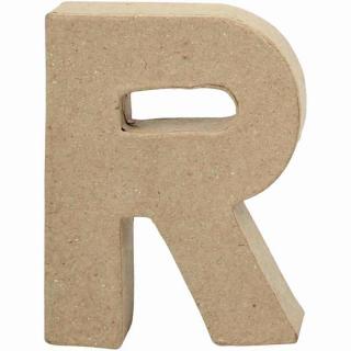 Litera "R", 3D, din papier-mache, 10cm