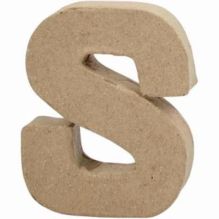 Litera "S", 3D, din papier-mache, 10cm