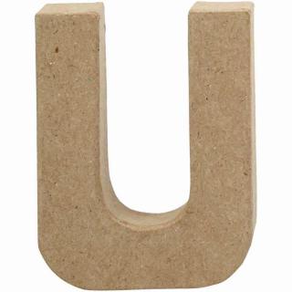 Litera "U", 3D, din papier-mache, 10cm