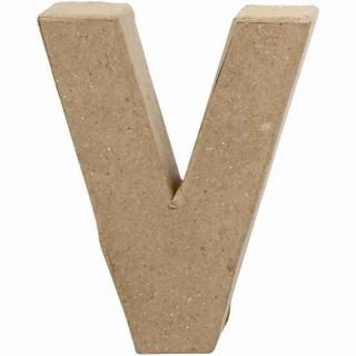Litera "V", 3D, din papier-mache, 10cm