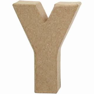 Litera "Y", 3D, din papier-mache, 10cm