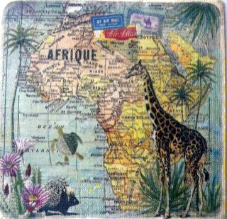 Servetel decorativ 'Travel to Africa', 33cm