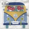 Servetel decorativ 'Flower bus', 25cm