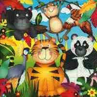 Servetel decorativ 'Zoo animals', 33cm