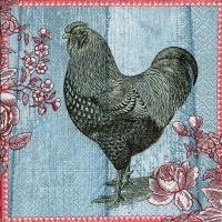 Servetel decorativ 'Painted rooster', 33cm