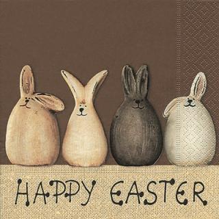 Servetel decorativ 'Happy Easter bunnies', 25cm