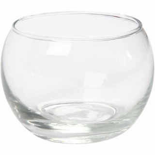 Suport rotund din sticla pentru lumanare, 7*8cm