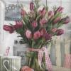 Servetel decorativ 'Bunch of tulips', 25cm