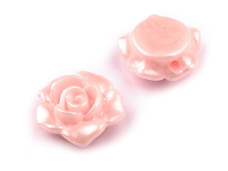 Nasture din plastic in forma de trandafir, roz-pal, 13mm