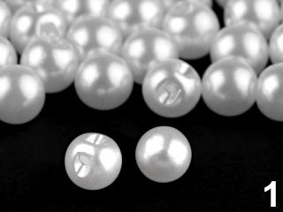 Nasture sferic din plastic, cul.alb-perlat, 8mm
