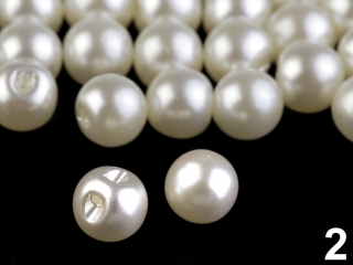 Nasture sferic din plastic, cul.ivoriu-perlat, 8mm