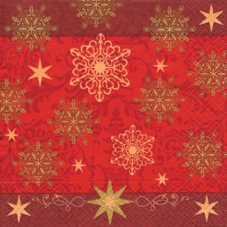 Servetel decorativ 'Lovely ornaments red', 33cm