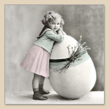 Servetel decorativ 'Easter girl', 33cm
