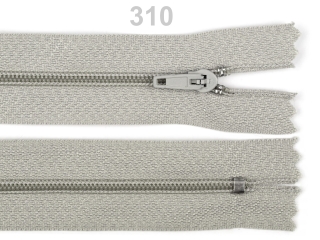 Fermoar plastic 3mm, gri-deschis, 45cm lungime