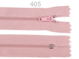 Fermoar din plastic, 3mm, roz-prafuit, 45cm lungime