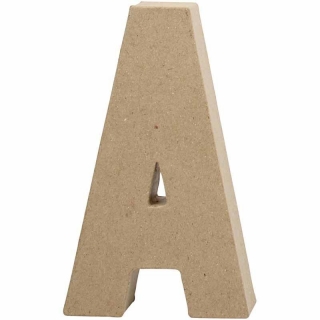 Litera 'A' 3D, din papier-mache, 20cm