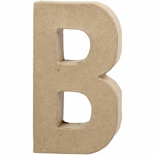Litera 'B' 3D, din papier-mache, 20cm