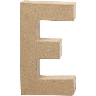 Litera 'E' 3D, din papier-mache, 20cm