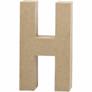 Litera 'H' 3D, din papier-mache, 20cm