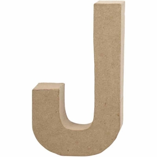 Litera 'J' 3D, din papier-mache, 20cm