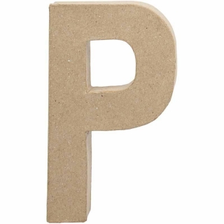 Litera 'P' 3D, din papier-mache, 20cm