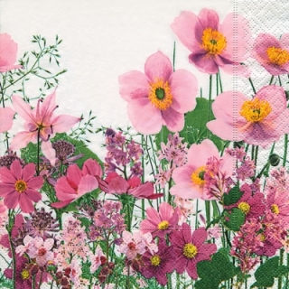 Servetel decorativ 'Pink meadow', 33cm