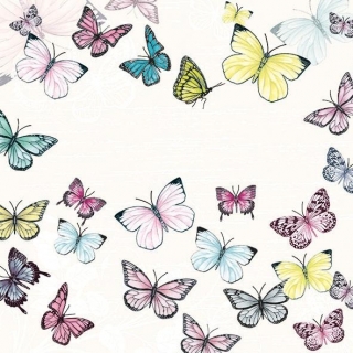 Servetel decorativ 'Butterfly white', 33cm