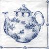 Servetel decorativ "Tea for two white blue", 33cm