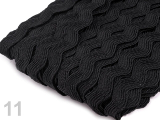 Panglica ric-rac, cul.neagra, 5mm