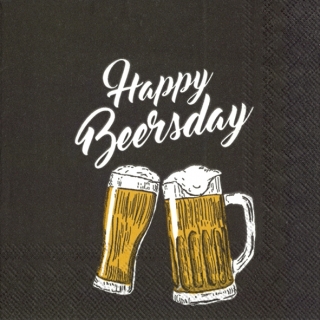 Servetel decorativ 'Happy beersday', 25cm