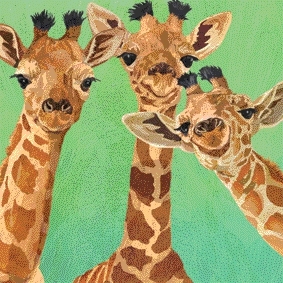 Servetel decorativ 'Giraffe amigos', 25cm