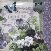 Servetel decorativ 'Vintage violets', 25cm