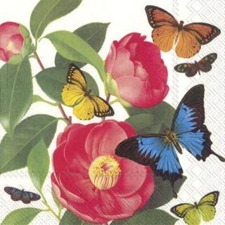 Servetel decorativ 'Glamorous camellia' 25cm