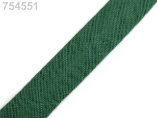 Panglica bie din bumbac, cul.verde-inchis, 14mm