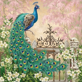 Servetel decorativ 'Noble peacock', 33cm