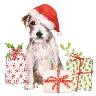Servetel decorativ 'Christmas puppy', 33cm