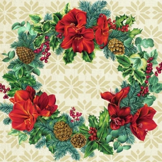 Servetel decorativ 'Xmas wreath', 33cm