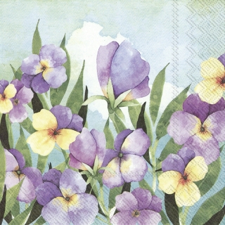 Servetel decorativ 'Violet pansy', 25cm