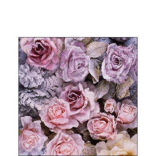 Servetel decorativ 'Winter roses', 25cm