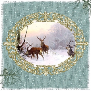 Servetel decorativ 'Elegant deers', 33cm