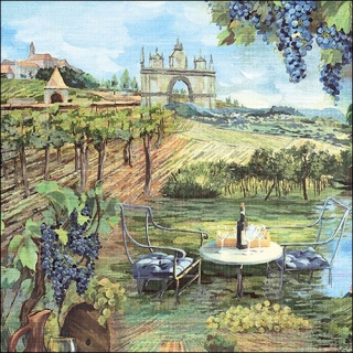 Servetel decorativ 'Painted vineyard', 33cm