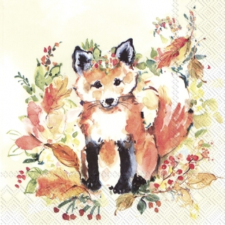 Servetel decorativ 'Sweet fox', 33cm
