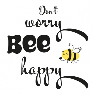 Servetel decorativ 'Bee happy', 33cm